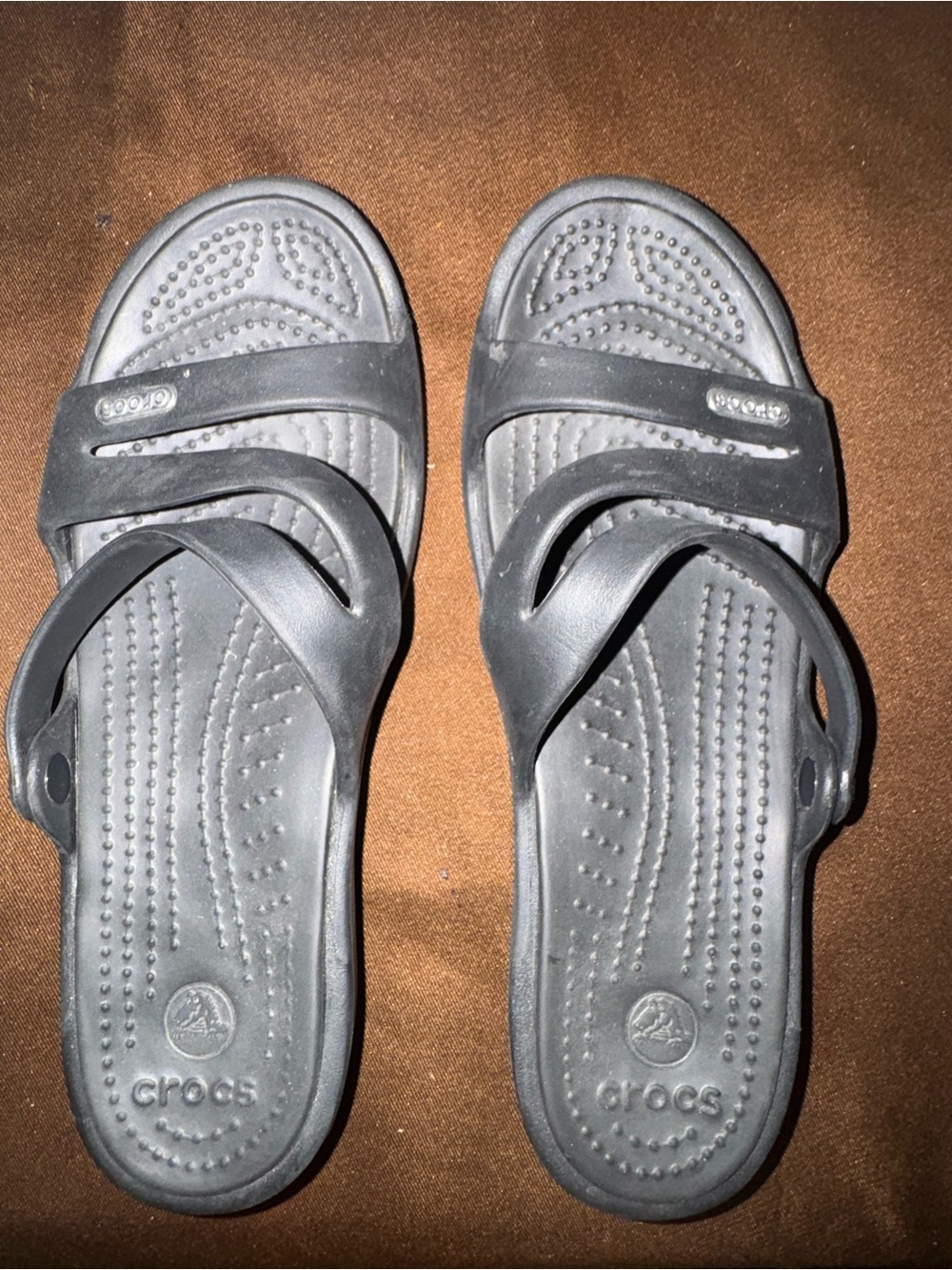 Crocs Patricia Wedge Sandal Women's Black Strappy Waterproof Slide Size 6